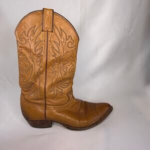 Vintage Justin Style 2521 Honey Tan Leather Cowboy Boots - Men's Size 10 D